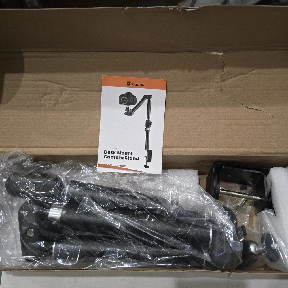 TARION TKA01-M Desk Camera Mount Stand‎ – Heavy Duty Articulating Arm Clamp